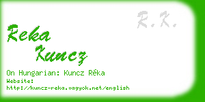 reka kuncz business card