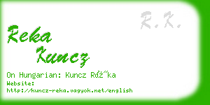 reka kuncz business card